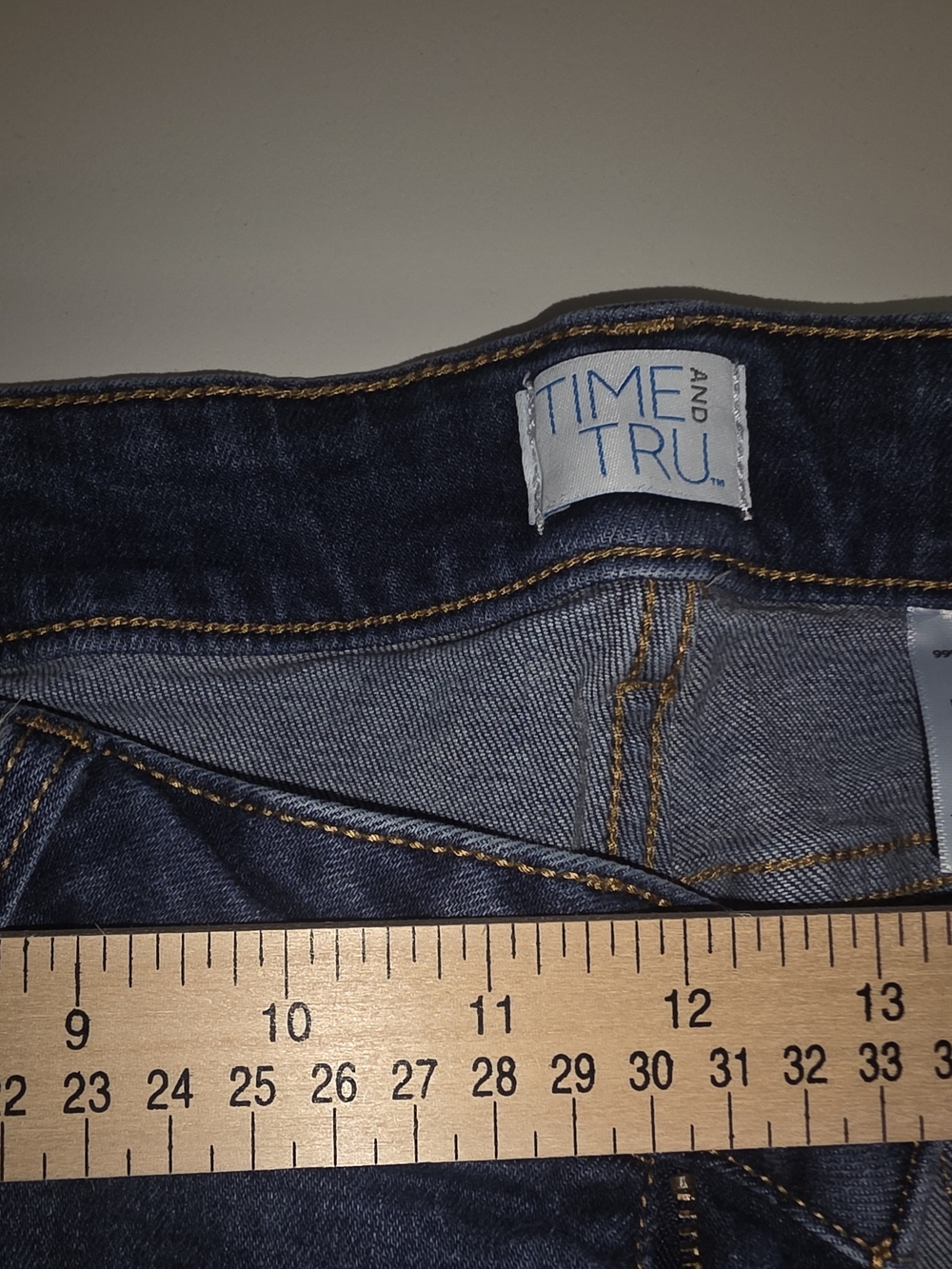 Time and True Womens Dark Blue Denim Jeans